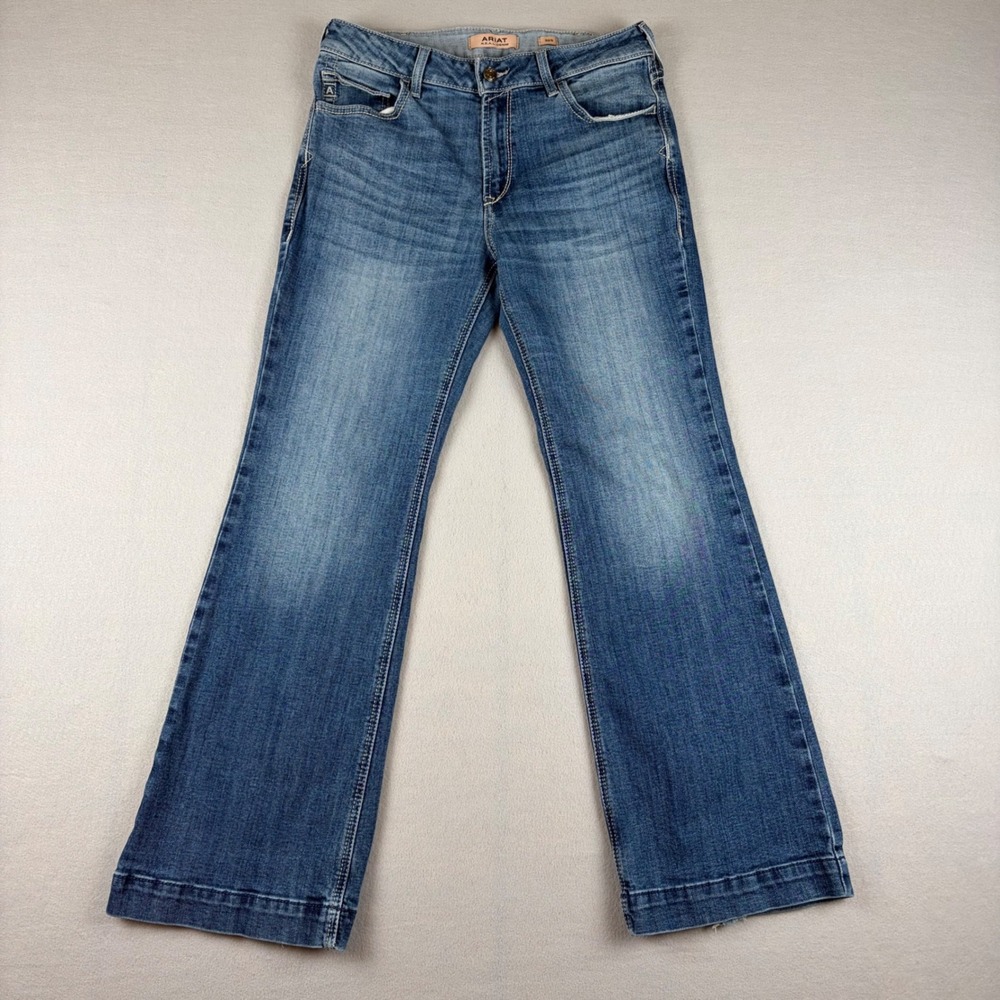 Ariat Paula Slim Trouser Jeans High Rise Wide Leg Medium Wash Denim 30S